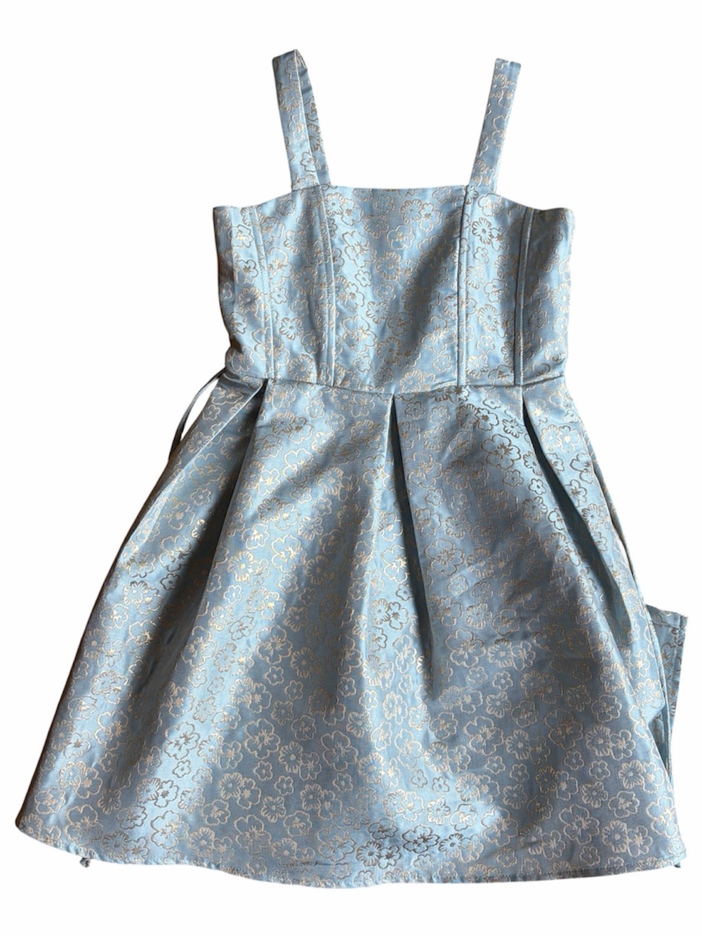 Speechless Kids Girl’s Light Blue Floral Spaghetti Strap Mini Dress Size 10